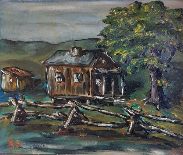 Humbert Howard Original Vintage Philadelphia PA Barn 1940s WPA African American Social Realism Oil Painting