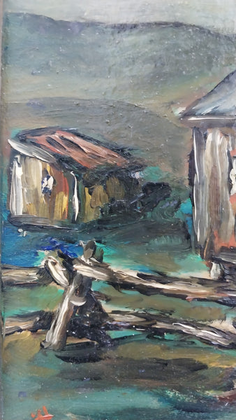 Humbert Howard Original Vintage Philadelphia PA Barn 1940s WPA African American Social Realism Oil Painting