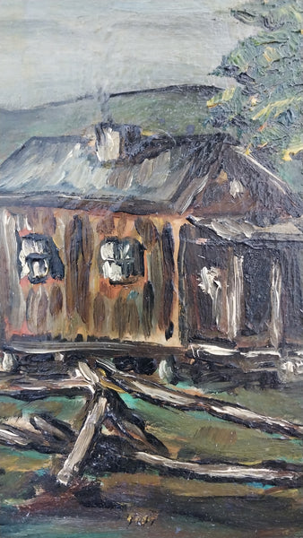 Humbert Howard Original Vintage Philadelphia PA Barn 1940s WPA African American Social Realism Oil Painting