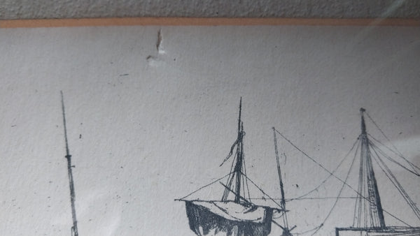 James Abbott McNeill Whistler Antique 19th Century Hand Signed and Titled Lime Houses Etching Drypoint 1859 Thames Set Print