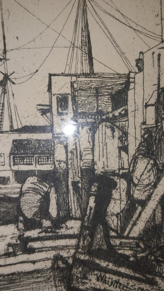 James Abbott McNeill Whistler Antique 19th Century Hand Signed and Titled Lime Houses Etching Drypoint 1859 Thames Set Print