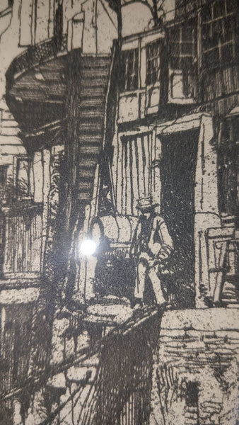 James Abbott McNeill Whistler Antique 19th Century Hand Signed and Titled Lime Houses Etching Drypoint 1859 Thames Set Print