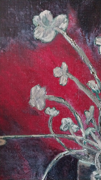 Sir William Hutchison Original Vintage Glasgow School Edinburgh Group Scottish White Clover Still Life Oil Painting
