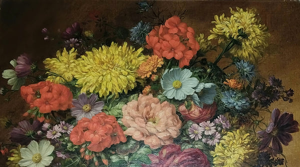 Jean- Baptiste Monnoyer Original Antique 17th Century Franco- Flemish Floral Still Life Oil Painting