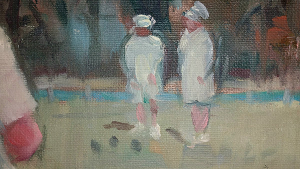 Gilbert Spencer RA Original British Slade School Modernist Post War Cookham Bowling Green Oil Painting