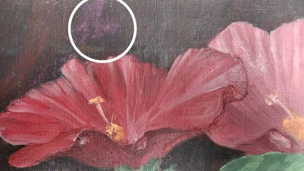Jane Peterson Original Vintage American Impressionism Expressionist Still Life Oil Painting Hibiscus Flowers