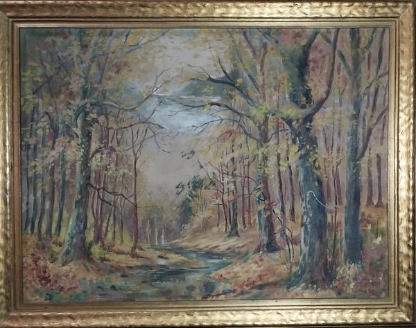 John Fabian Carlson Original Antique Woodstock Art Colony NY Forest Landscape American Tonal Impressionist Oil Painting