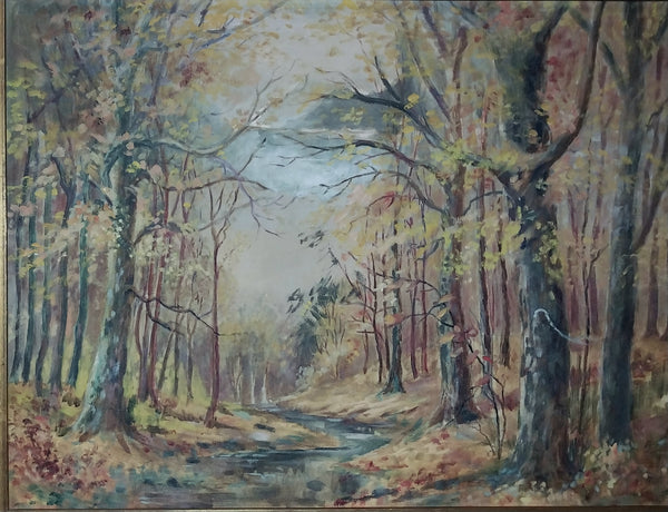 John Fabian Carlson Original Antique Woodstock Art Colony NY Forest Landscape American Tonal Impressionist Oil Painting