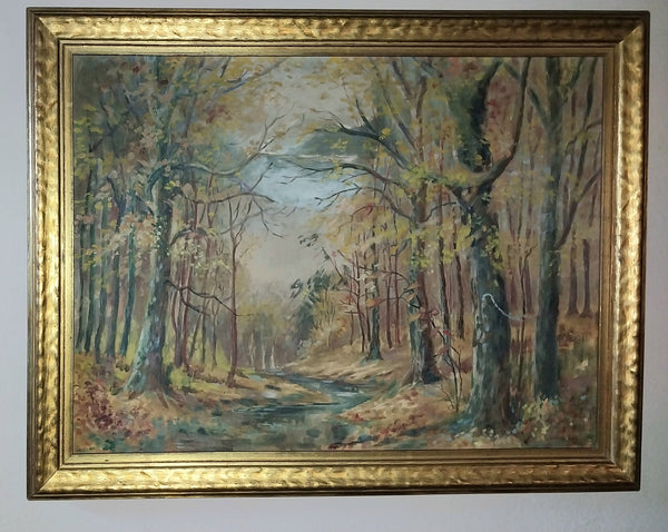 John Fabian Carlson Original Antique Woodstock Art Colony NY Forest Landscape American Tonal Impressionist Oil Painting