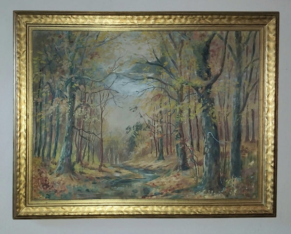 John Fabian Carlson Original Antique Woodstock Art Colony NY Forest Landscape American Tonal Impressionist Oil Painting
