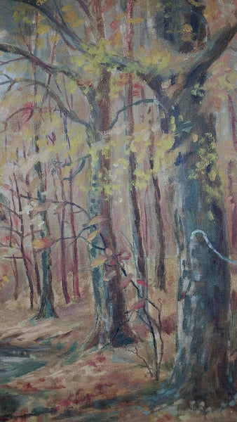 John Fabian Carlson Original Antique Woodstock Art Colony NY Forest Landscape American Tonal Impressionist Oil Painting