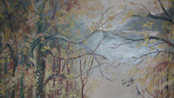John Fabian Carlson Original Antique Woodstock Art Colony NY Forest Landscape American Tonal Impressionist Oil Painting