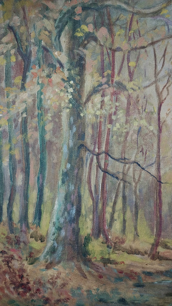 John Fabian Carlson Original Antique Woodstock Art Colony NY Forest Landscape American Tonal Impressionist Oil Painting