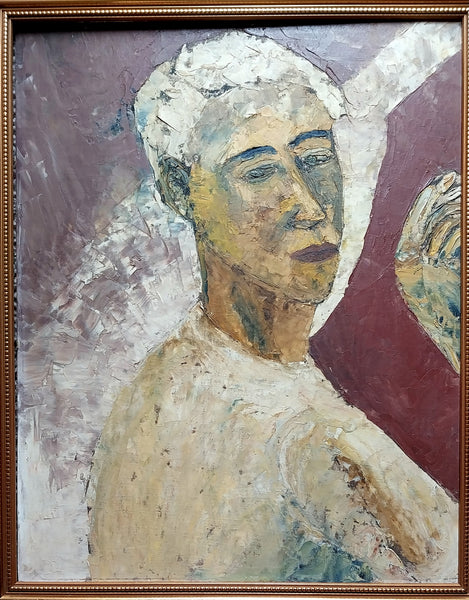 Henrietta Berk Original Mid Century San Francisco Bay Area Figurative Bridge Generation Expressionist Portrait Oil Painting