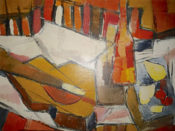 Paul Mak Pavel Ivanov Original Vintage Russian Futuristic Cubist Still Life Oil Painting