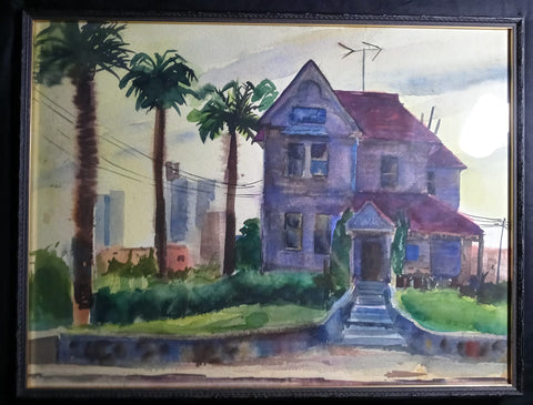 August Gay August Francois Pierre Gay Original Vintage Northern California San Francisco Mansion Postcard Row Society of Six Plein Air American Post Impressionist Fauve Watercolor Painting