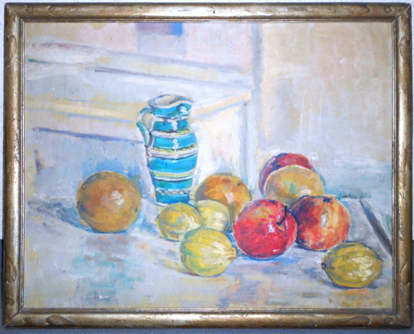 Philip Howard Francis Dixon Evergood Original Vintage American New York Social Realism Philip Evergood Still Life Fruit WPA Oil Painting