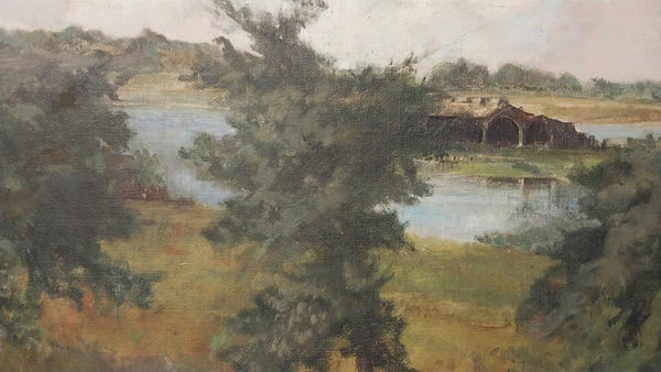 Julian Alden Weir Original Antique 19thC American Impressionism Landscape Oil Painting Bickford Butte CA