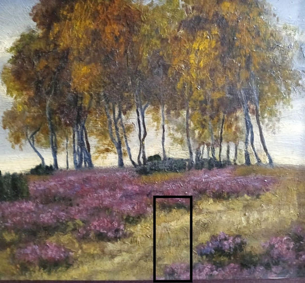 John Marshall Gamble Original Vintage Northern California Plein Air Impressionist Landscape Oil Painting Verbena Lupine & Wild Buckwheat Birch Trees