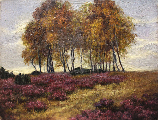 John Marshall Gamble Original Vintage Northern California Plein Air Impressionist Landscape Oil Painting Verbena Lupine & Wild Buckwheat Birch Trees