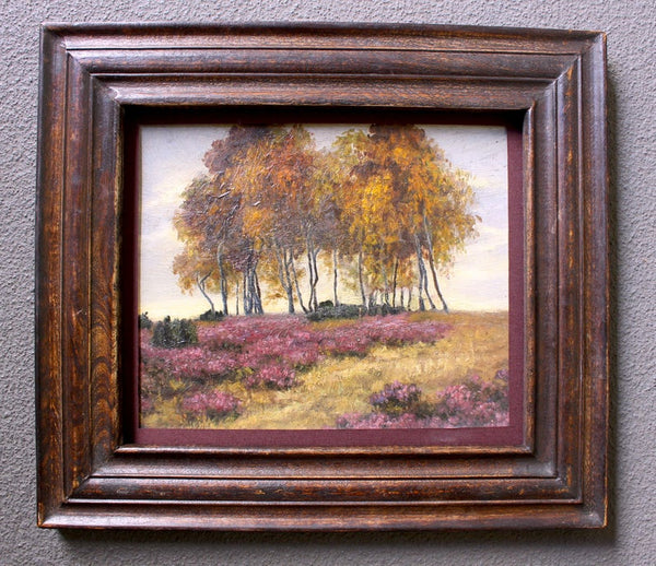 John Marshall Gamble Original Vintage Northern California Plein Air Impressionist Landscape Oil Painting Verbena Lupine & Wild Buckwheat Birch Trees