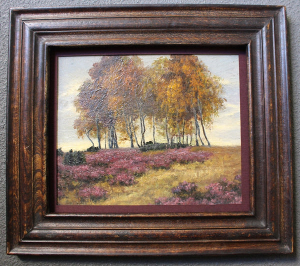 John Marshall Gamble Original Vintage Northern California Plein Air Impressionist Landscape Oil Painting Verbena Lupine & Wild Buckwheat Birch Trees