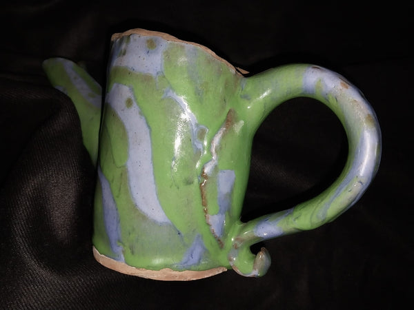 Lorna Jackson Currie Barium Baby Blue and Sea Green Glazed Vintage Modern Ceramic Art Studio Teapot England