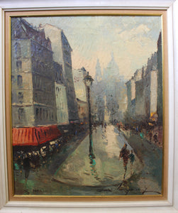 Manuel Lombardi Original Vintage Boulevard des Batignoles Paris French Cityscape European Art Post Impressionist Oil Painting