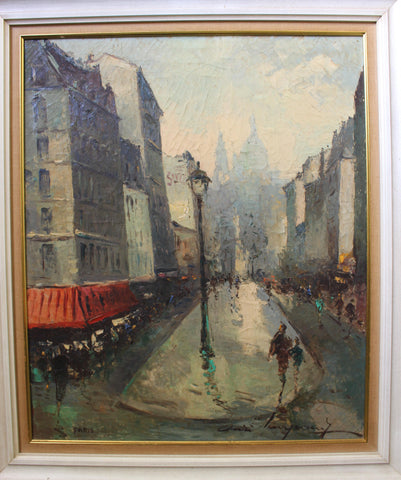 Manuel Lombardi Original Vintage Boulevard des Batignoles Paris French Cityscape European Art Post Impressionist Oil Painting