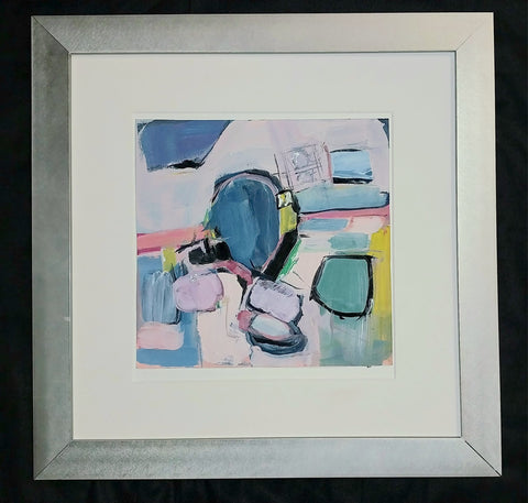 Manuel Neri Original Vintage Modern Post Painterly Abstract California Fine Art Gouache on Cardboard Painting Dedicated Wayne Thiebaud Birthday 1979