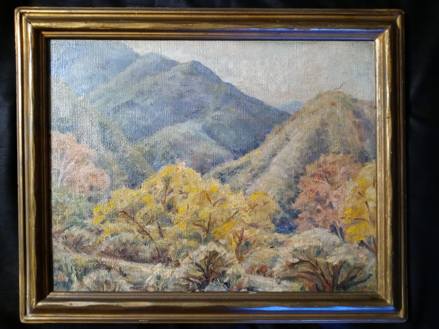 Maurice Braun Original Vintage Antique San Diego California Plein Air Impressionism Mountain and Foothills Landscape American Fine Art Oil Painting