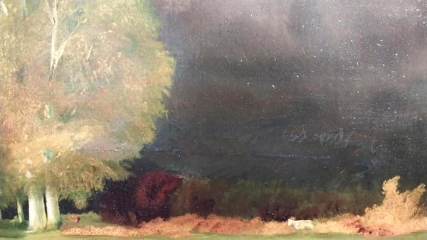 Newell Convers Wyeth Original 19thC Antique American Brandywine School Stormy Pastoral Pennsylvania Landscape Oil Painting