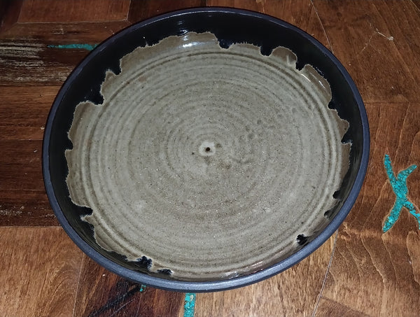 Otto and Vivika Heino Original Vintage California Art Studio Pottery Tenmoku Lava Style Glaze Ceramic Charger