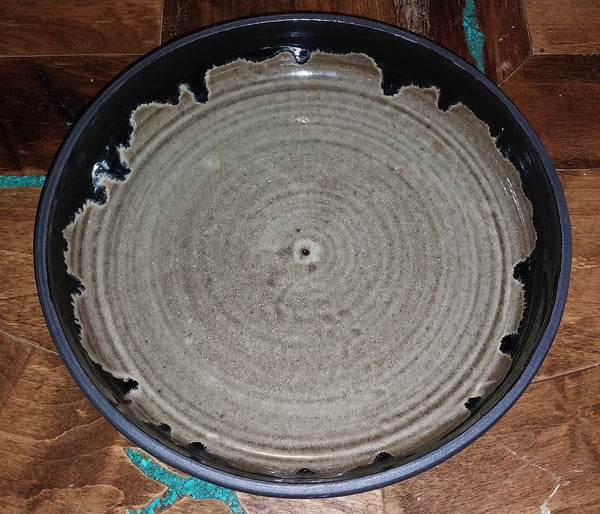 Otto and Vivika Heino Original Vintage California Art Studio Pottery Tenmoku Lava Style Glaze Ceramic Charger