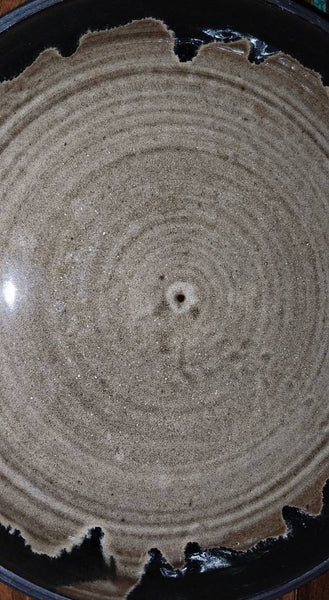 Otto and Vivika Heino Original Vintage California Art Studio Pottery Tenmoku Lava Style Glaze Ceramic Charger