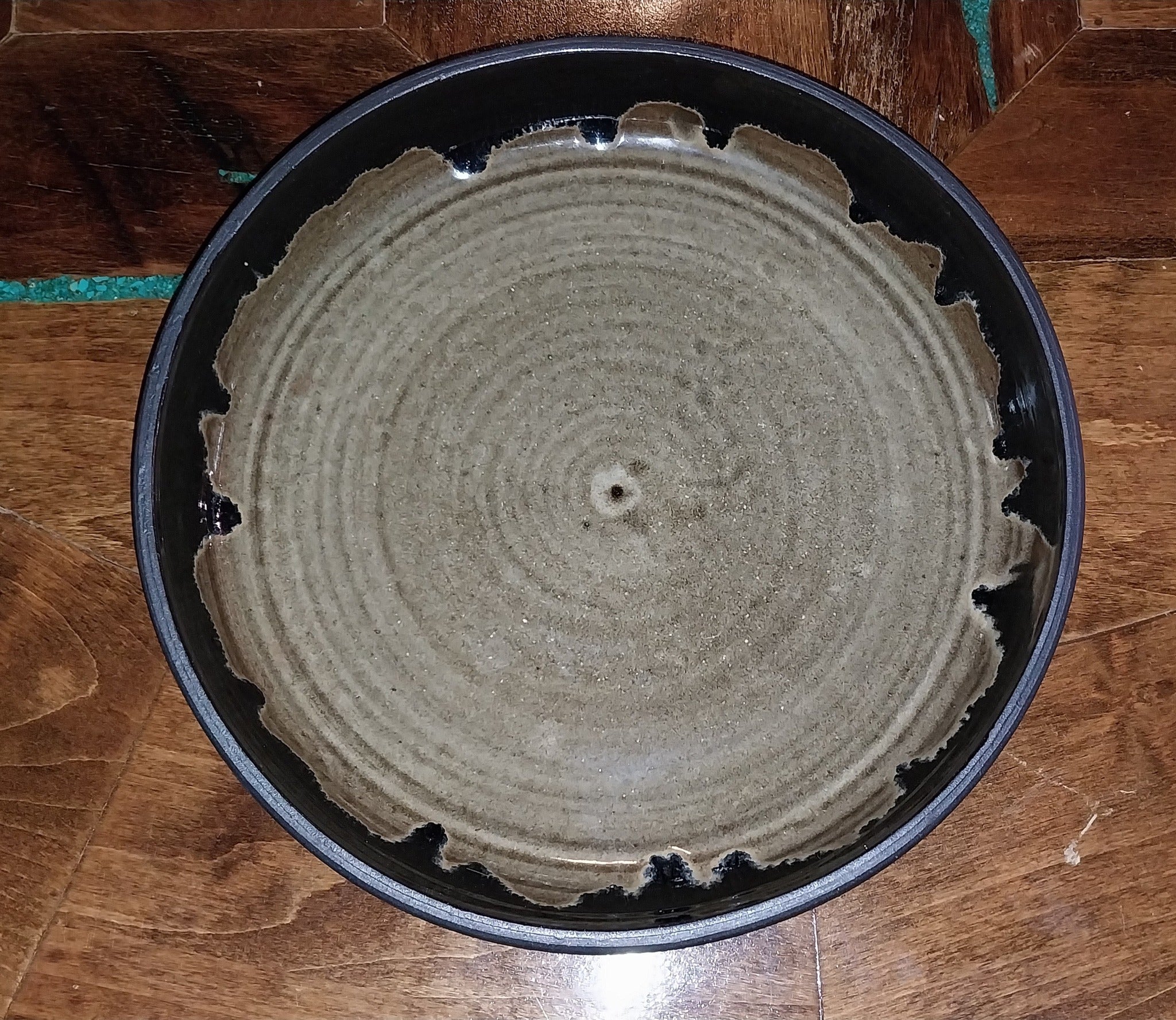 Otto and Vivika Heino Original Vintage California Art Studio Pottery Tenmoku Lava Style Glaze Ceramic Charger