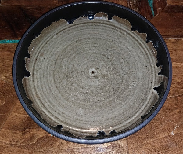 Otto and Vivika Heino Original Vintage California Art Studio Pottery Tenmoku Lava Style Glaze Ceramic Charger