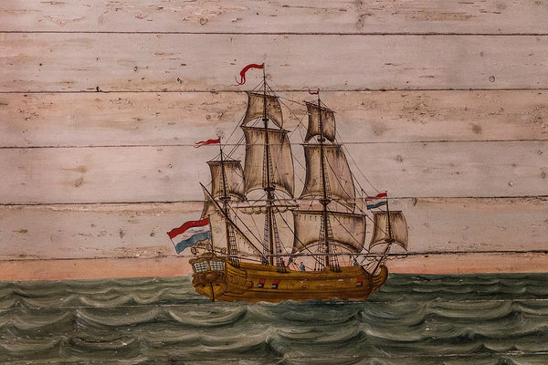 17th Century Original Antique Dutch Spanish Netherlands Golden Age Merchant Nautical Oil Painting Dutch East India Company