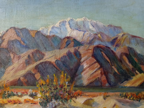 Paul Lauritz Original Vintage Antique California Plein Air Impressionism Landscape Wildflowers in Cathedral Canyon Nevada Desert American Fine Art Painting