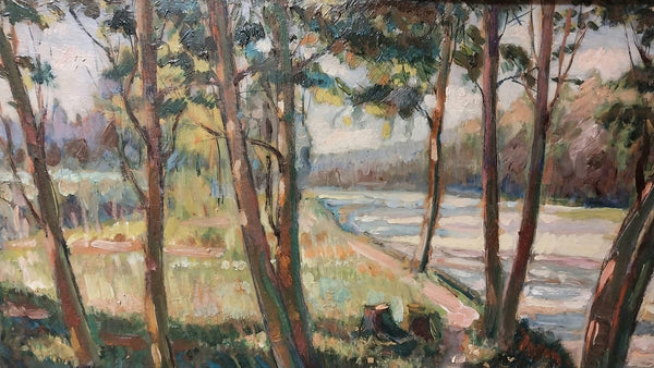 Richard E Miller Original Antique Giverny Colony American California Plein Air Impressionism Landscape Oil Painting