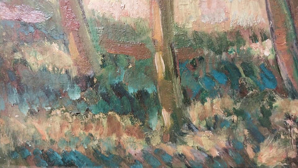 Richard E Miller Original Antique Giverny Colony American California Plein Air Impressionism Landscape Oil Painting