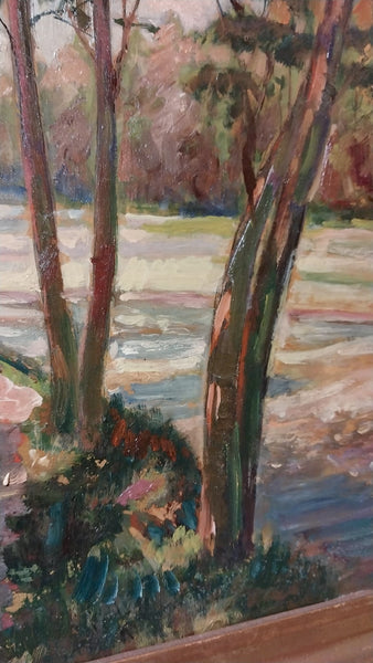 Richard E Miller Original Antique Giverny Colony American California Plein Air Impressionism Landscape Oil Painting