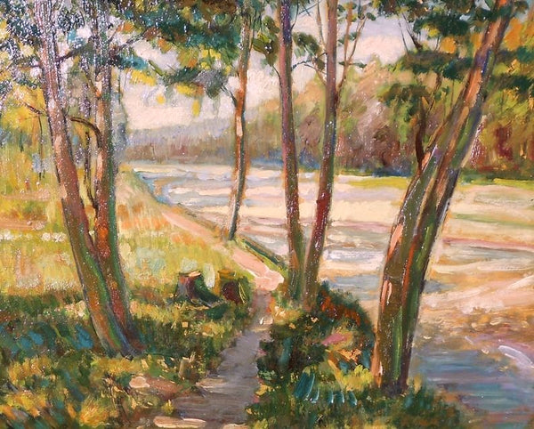 Richard E Miller Original Antique Giverny Colony American California Plein Air Impressionism Landscape Oil Painting