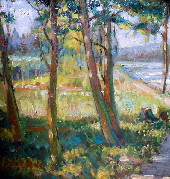 Richard E Miller Original Antique Giverny Colony American California Plein Air Impressionism Landscape Oil Painting