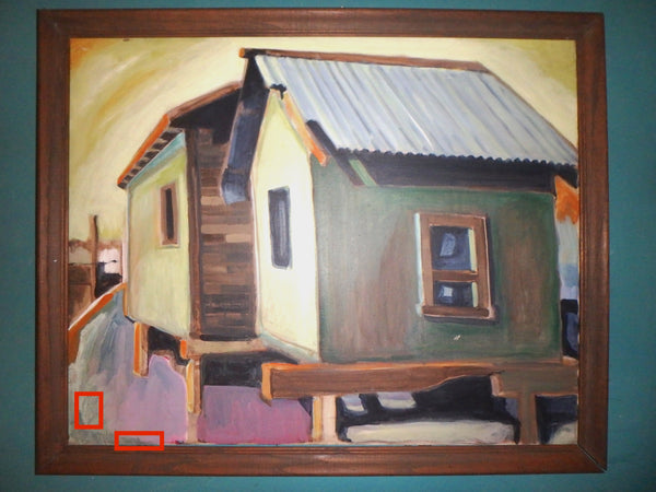 Raimonds Staprans Original Vintage SF Bay Area California Abstract Expressionist American Art Oil Painting Sausalito