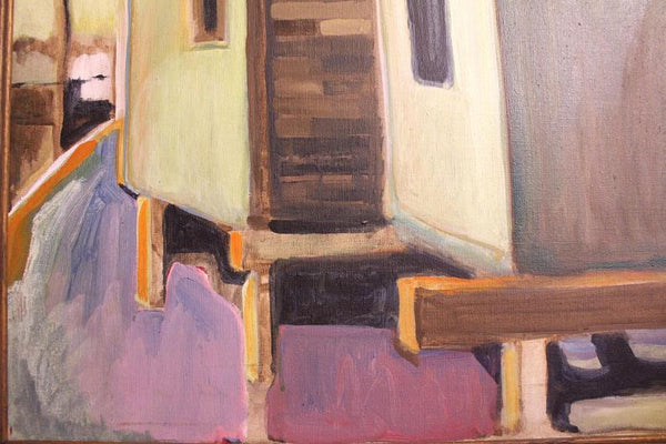 Raimonds Staprans Original Vintage SF Bay Area California Abstract Expressionist American Art Oil Painting Sausalito