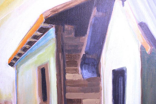 Raimonds Staprans Original Vintage SF Bay Area California Abstract Expressionist American Art Oil Painting Sausalito