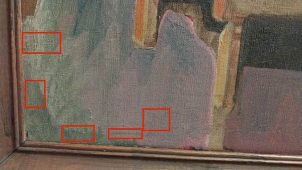 Raimonds Staprans Original Vintage SF Bay Area California Abstract Expressionist American Art Oil Painting Sausalito