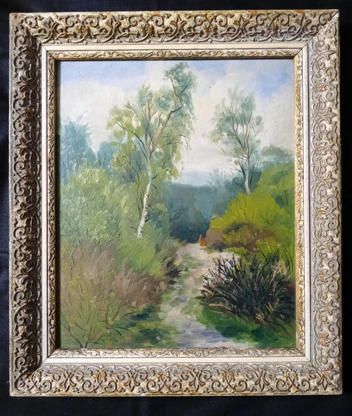 Sir Roger de Grey Original Antique British Artist President of the Royal Academy Landscape of Path Near Montmartre France Oil Painting Fine Art