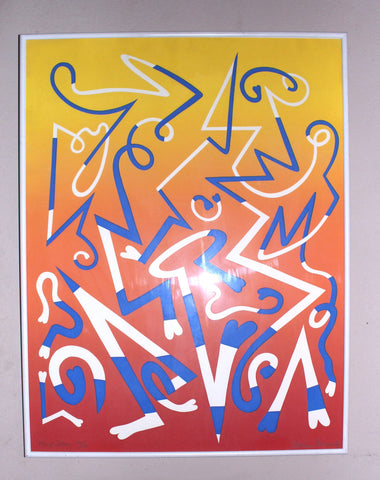 Arthur Secunda Vintage American Modern Contemporary Abstract Silkscreen Screen Print Art "Fluid Drive" 1968 106/150